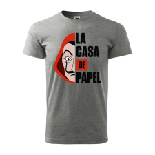 ZSONA DEKOR Póló La casa de papel mintával - Szürke S méretben egyedi ajándék