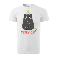 ZSONA DEKOR Póló Merry Cat mintával - Fehér M méretben egyedi ajándék