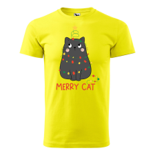 ZSONA DEKOR Póló Merry Cat mintával - Sárga XXL méretben egyedi ajándék
