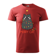 ZSONA DEKOR Póló Merry Cat mintával - Terrakotta M méretben egyedi ajándék