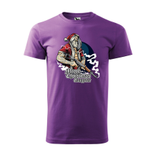 ZSONA DEKOR Póló Merry Christmas gangster mintával - Lila XL méretben egyedi ajándék