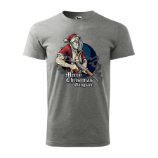 ZSONA DEKOR Póló Merry Christmas gangster mintával - Szürke S méretben egyedi ajándék