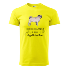 ZSONA DEKOR Póló Mopsz mintával - Sárga S méretben v1 egyedi ajándék