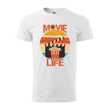 ZSONA DEKOR Póló Movie is my life mintával - Fehér S méretben egyedi ajándék