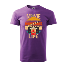 ZSONA DEKOR Póló Movie is my life mintával - Lila L méretben egyedi ajándék