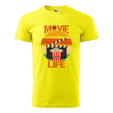 ZSONA DEKOR Póló Movie is my life mintával - Sárga XXL méretben egyedi ajándék