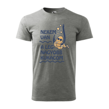ZSONA DEKOR Póló Nekem van a legnagyobb kukacom mintával - Szürke XL méretben egyedi ajándék
