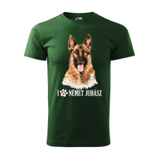 ZSONA DEKOR Póló Németjuhász mintával - Zöld M méretben v2 egyedi ajándék