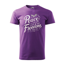ZSONA DEKOR Póló Peace in your heart mintával - Lila S méretben egyedi ajándék