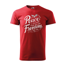 ZSONA DEKOR Póló Peace in your heart mintával - Piros XXXL méretben egyedi ajándék