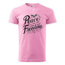 ZSONA DEKOR Póló Peace in your heart mintával - Rózsaszín XL méretben egyedi ajándék