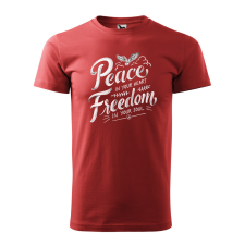 ZSONA DEKOR Póló Peace in your heart mintával - Terrakotta XXXL méretben egyedi ajándék