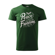 ZSONA DEKOR Póló Peace in your heart mintával - Zöld M méretben egyedi ajándék
