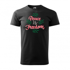 ZSONA DEKOR Póló Peace is freedom mintával - Fekete M méretben egyedi ajándék