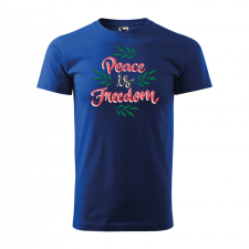 ZSONA DEKOR Póló Peace is freedom mintával - Kék XXL méretben egyedi ajándék