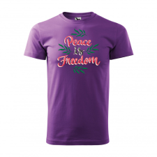 ZSONA DEKOR Póló Peace is freedom mintával - Lila M méretben egyedi ajándék