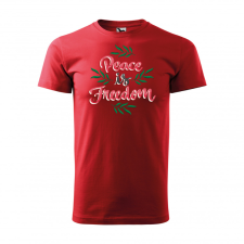 ZSONA DEKOR Póló Peace is freedom mintával - Piros XXXL méretben egyedi ajándék
