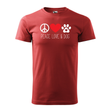 ZSONA DEKOR Póló Peace love and dog mintával - Terrakotta S méretben egyedi ajándék