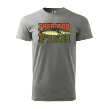 ZSONA DEKOR Póló Predator fish mintával - Szürke S méretben egyedi ajándék