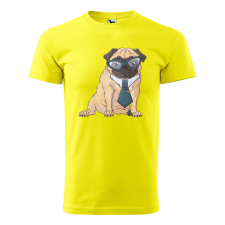 ZSONA DEKOR Póló Pug Dog mintával - Sárga XL méretben egyedi ajándék