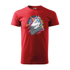 ZSONA DEKOR Póló Punk unicorn mintával - Piros M méretben egyedi ajándék