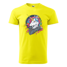 ZSONA DEKOR Póló Punk unicorn mintával - Sárga S méretben egyedi ajándék