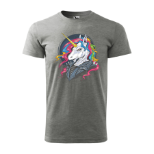 ZSONA DEKOR Póló Punk unicorn mintával - Szürke XXL méretben egyedi ajándék