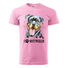 ZSONA DEKOR Póló Rotweiler mintával - Rózsaszín XXL méretben egyedi ajándék