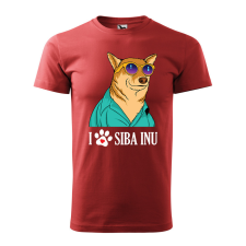 ZSONA DEKOR Póló Siba Inu mintával - Terrakotta L méretben egyedi ajándék