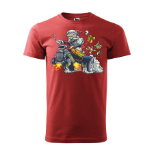 ZSONA DEKOR Póló Száguldó télapó mintával - Terrakotta L méretben egyedi ajándék