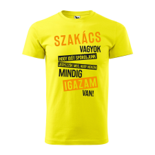 ZSONA DEKOR Póló Szakács vagyok mintával - Sárga L méretben egyedi ajándék