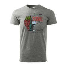 ZSONA DEKOR Póló Szeretek borral főzni mintával - Szürke M méretben egyedi ajándék