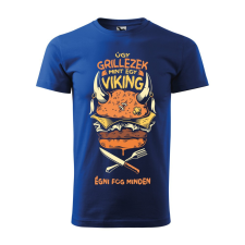 ZSONA DEKOR Póló Úgy grillezek mint egy viking mintával - Kék XXXL méretben egyedi ajándék