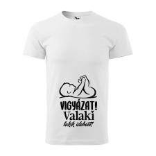 ZSONA DEKOR Póló Vigyázat! Valaki lakik idebent! mintával - Fehér L méretben egyedi ajándék