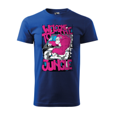 ZSONA DEKOR Póló Welcome to the jungle mintával - Kék L méretben egyedi ajándék