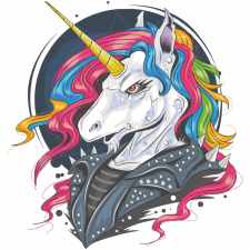 ZSONA DEKOR Punk unicorn - Sport táska fehér kézitáska és bőrönd
