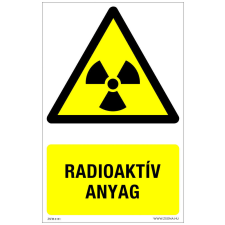 ZSONA DEKOR Radioaktív anyag Öntapadós matrica 160x100 mm információs címke