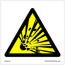 ZSONA DEKOR Robbanásveszélyes anyag! Műanyag tábla 100x100 mm információs címke