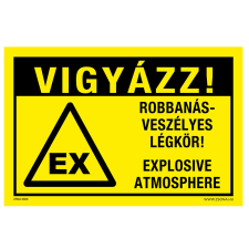 ZSONA DEKOR Robbanásveszélyes légkör Alumínium tábla 100x160 mm információs címke