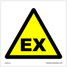ZSONA DEKOR Robbanásveszélyes légkör! Öntapadós matrica 200x200 mm információs címke