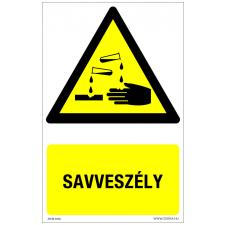 ZSONA DEKOR Savveszély Öntapadós matrica 320x500 mm információs címke