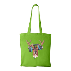 ZSONA DEKOR Szarvas fejhallgatóval - Bevásárló táska zöld