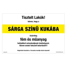 ZSONA DEKOR Szelektív hulladékgyűjtő fém és műanyag Öntapadós matrica 320x500 mm információs címke