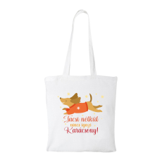 ZSONA DEKOR Tacsi nélkül nincs igazi Karácsony - Bevásárló táska fehér