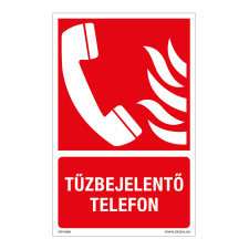 ZSONA DEKOR Tűzbejelentő telefon Alumínium tábla 160x250 mm információs címke