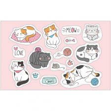 ZSONA DEKOR Vasalható állatos-cica matrica csomag ajándéktárgy