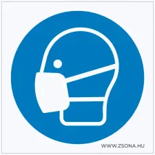 ZSONA DEKOR Védőálarc használata kötelező! Műanyag tábla 150x150 mm információs címke