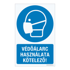 ZSONA DEKOR Védőálarc használata kötelező! Öntapadós matrica 160x100 mm információs címke