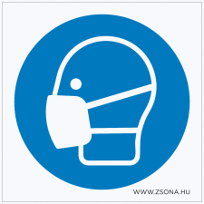 ZSONA DEKOR Védőálarc használata kötelező! Öntapadós matrica 200x200 mm információs címke