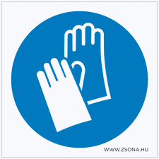 ZSONA DEKOR Védőkesztyű használata kötelező! Műanyag tábla 100x100 mm információs címke